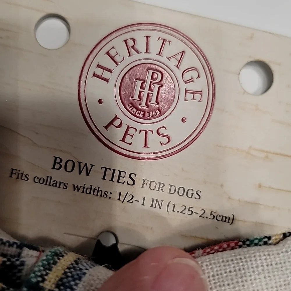 Pet Bow Ties - Red, Cream, Black Plaid Bow Tie and Black‎ Bow Tie - set 2